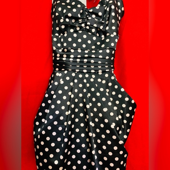 🎀TeezeMe pink and black polka dot dress bow back🎀 - Picture 2 of 12